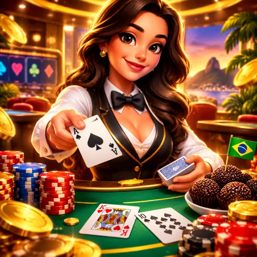 Quadro com os valores das cartas no blackjack, do 2 ao Ás